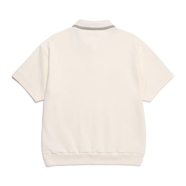 [여주점] N252MSW150 피타 카라 세미오버핏 반팔 스웻 티셔츠 IVORY