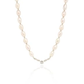 [In512]Main Fresh Water Pearl Silver Necklace