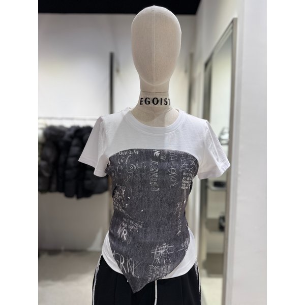 [여주점] 배색 스카프 레이어드형 반소매 TS ES2CH863