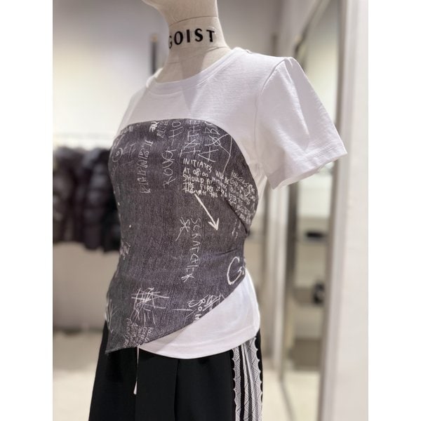 [여주점] 배색 스카프 레이어드형 반소매 TS ES2CH863