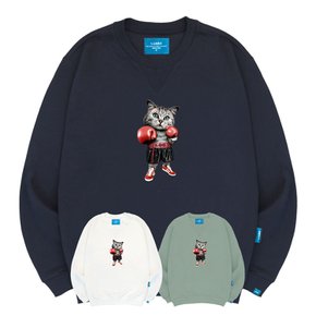 기모M 복싱고양이 맨투맨 남녀공용 S~4XL 빅사이즈