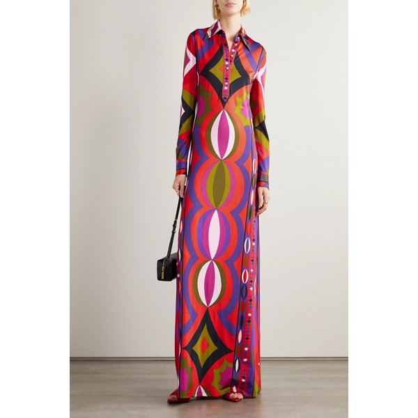 프린티드 새틴 맥시 원피스 46376663162932325