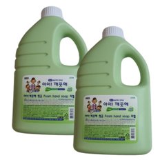 아이깨끗해 청포도향 2.45L x 2개 리필 대용량 거품