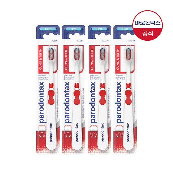 파로돈탁스 검앤티스 부드러운 미세모 칫솔 1개입 x4개