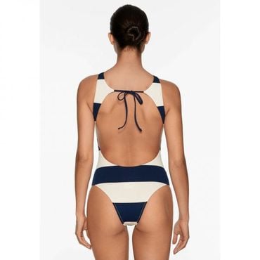 이스퀘어 5175777 OYSHO STRIPE HALTER - Swimsuit mottled royal blue