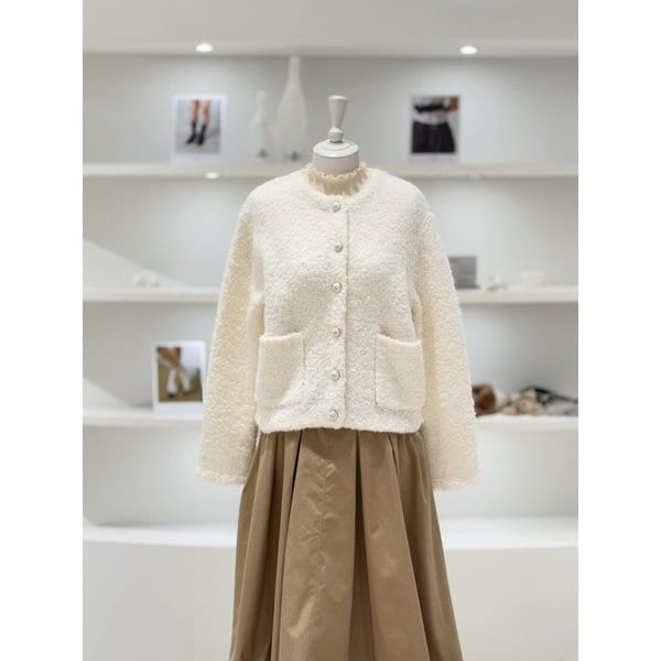 [여주점] 여성 알파카 블렌디드 부클 가디건 (L254KSL036)