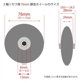 조이 트레이드 리모와 2륜 교체용 바퀴(휠) 76 mm (블랙 & 블랙)