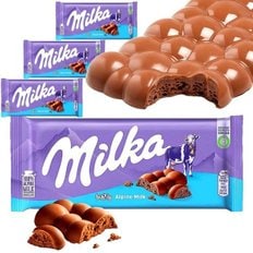 milka 알프스 우유 밀카 초콜릿 버블리 100g x 4