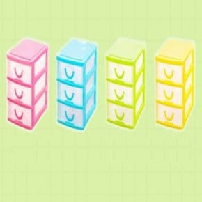 ( )3단 미니 서랍장 사무용서랍장 플라스틱미니서랍장 사무실서랍 화장품정리함