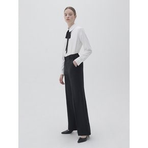 HUDSON WOOL SEMI WIDE PANTS-BLACK