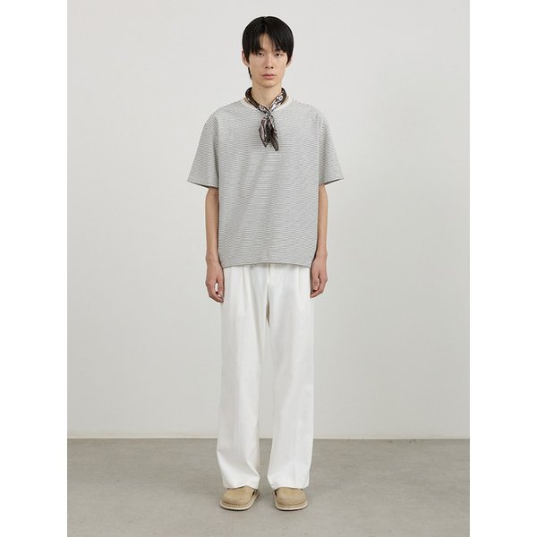 COMFORT SEMI-CROPPED STRIPE HALF-SLEEVE TOP IV