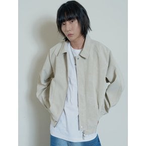 Twill Nubuck Leather Bomber (Ivory)