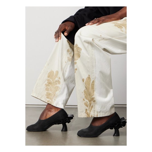 가죽 트리밍 메시 펌프스 블랙 1647597349818434