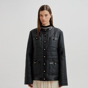 TOVE Quilted Down Jacket with logo buttons - Black