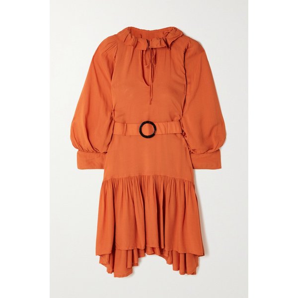 에바라에 마레 벨티드 러플 스위스 도트 텐셀 라이오셀 미니 드레스 38063312420588163