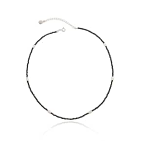 Mother Of Pearl Point Onyx Silver Necklace In 409 [Silver]