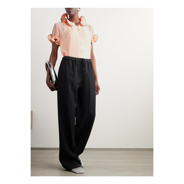 지퍼 장식 러플 시폰 블라우스 1647597333594630