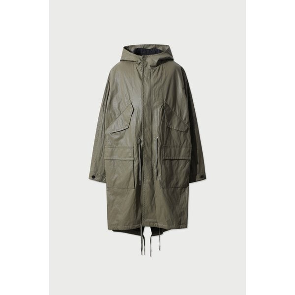 [여주점] [이로] 남성 YUTA 글로시 롱 야상 후드 점퍼 IRUAS25002KHX