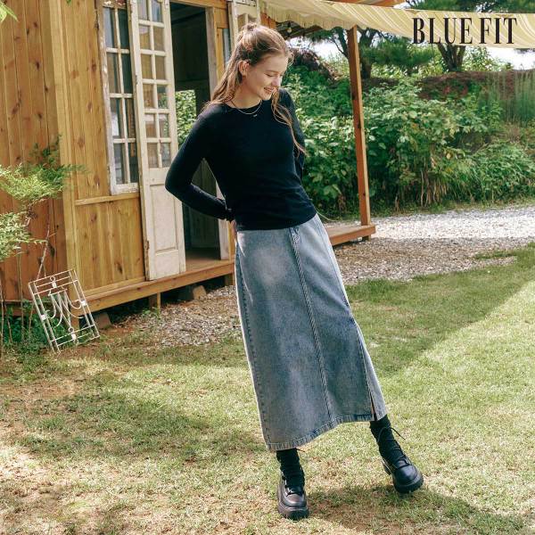 [25FW최신상] 블루핏 H라인 데님 스커트