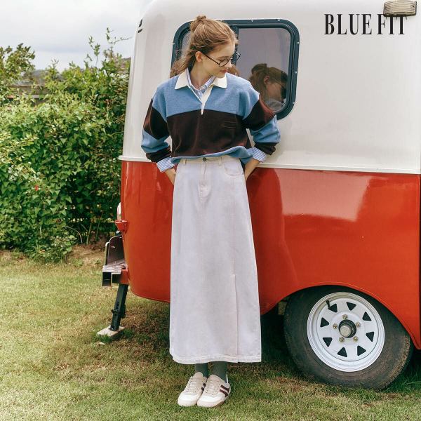 [25FW최신상] 블루핏 H라인 데님 스커트