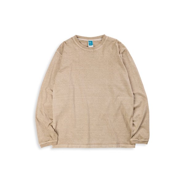 피그먼트 다잉 긴팔 티셔츠 - 라떼
