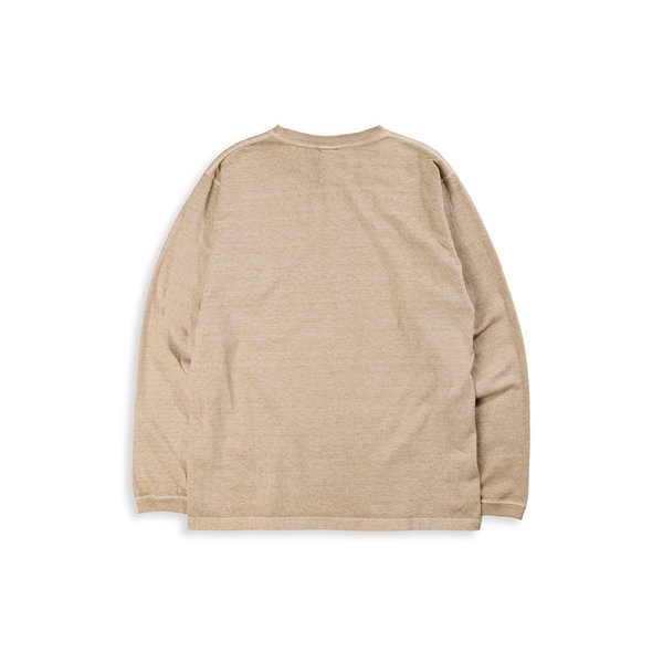 피그먼트 다잉 긴팔 티셔츠 - 라떼