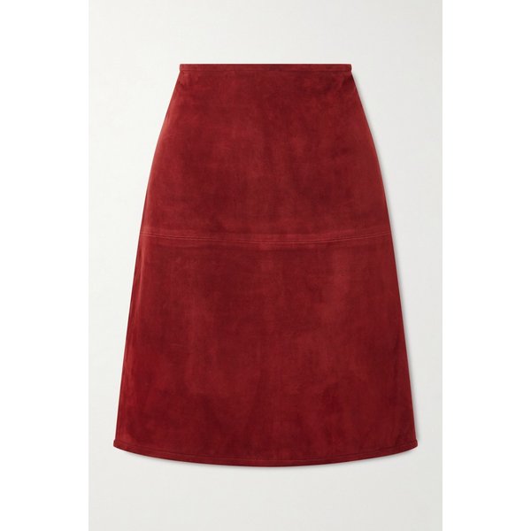 루루 드 시종 엔젤 패널 스웨이드 미디 스커트 46376663162974653