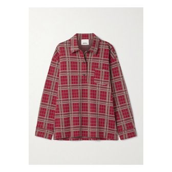 이자벨마랑 브루나 오버사이즈 체크 코튼 셔츠 레드 46376663162944469
