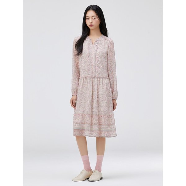 플라워 보더 미디 원피스_T262MOP139W