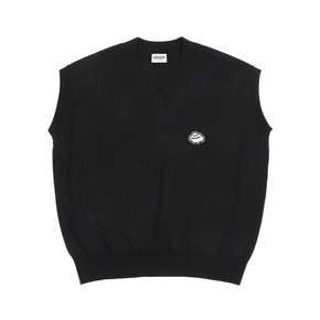 [UNISEX]구름 스마일 자수 니트 베스트_4color