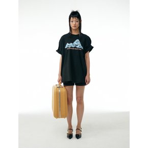 Mountain printed oversized t-shirt (Black)