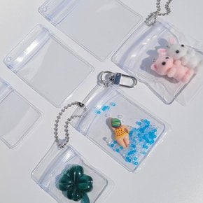 미니 pvc 지퍼백 키링 투명 파우치 만들기 부자재 재료 DIY 열쇠 고리 가방 키홀더 핸드폰 백꾸