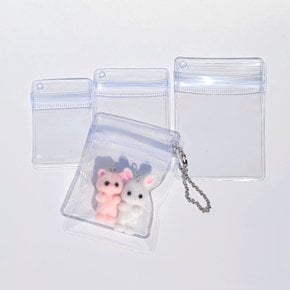 미니 pvc 지퍼백 키링 투명 파우치 만들기 부자재 재료 DIY 열쇠 고리 가방 키홀더 핸드폰 백꾸