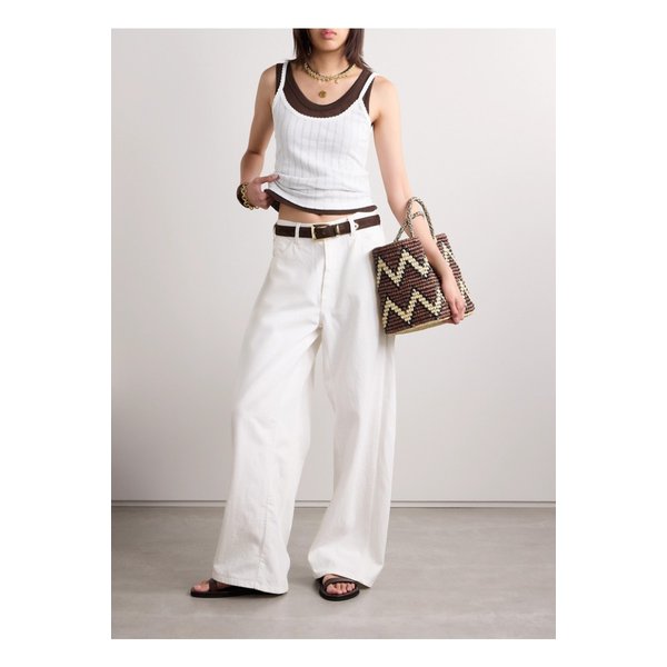 엘레나 하이라이즈 와이드 진 화이트 1647597338348231