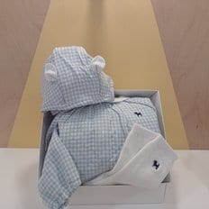 블루독베이비 **BL)우븐체크바디수트,양말 선물세트(45170-040-07+45114-812-04)