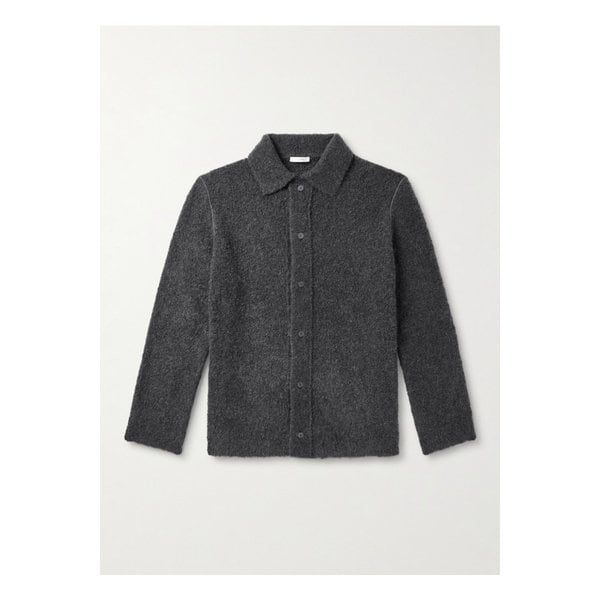 노박 캐시미어 알파카 실크 혼방 부클레 가디건 블랙 46376663162895932