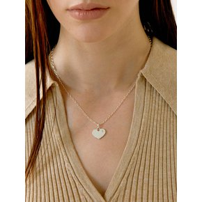 Love Diamond Necklace_ Natural Silver