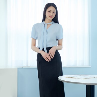 [24 S/S] 잇미샤 V넥 타이 블라우스 ITO4ZBL870