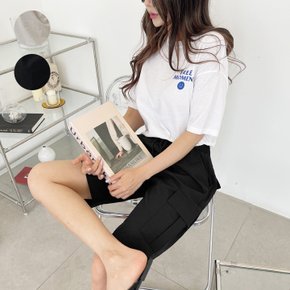 제이지컴퍼니 여성 시원한 바스락 밴딩 카고 5부 바지 팬츠 데일리 남녀공용 / 커플룩 가능!