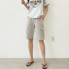 제이지컴퍼니 여성 시원한 바스락 밴딩 카고 5부 바지 팬츠 데일리 남녀공용 / 커플룩 가능!