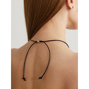 BIG HEART LEATHER STRING NECKLACE (2colors) AN223008