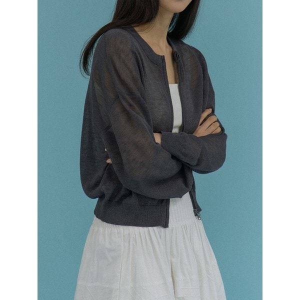 Rainbow Two-Way Zip-Up Cardigan_5color