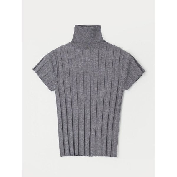 리브 하프 하이넥 니트 - 그레이