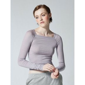 EROS SHIRRING SHEER TEE - LIGHT PURPLE