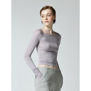 EROS SHIRRING SHEER TEE - LIGHT PURPLE