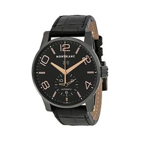 몽블랑 시계 MONTBLANC TIMEWALKER 106066 GENTS 블랙 CALFSKIN PVD 스테인리스 스틸 CASE 워치