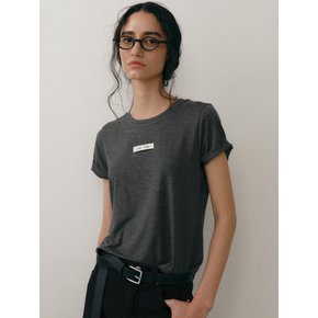 ROLL UP LABEL T-SHIRT [CHARCOAL]