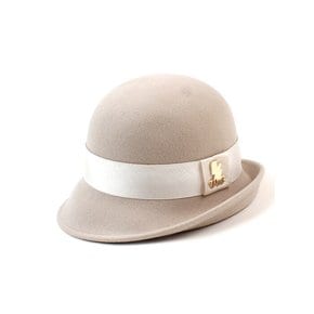 French IV Line Wool Ivory Cloche Hat 울페도라