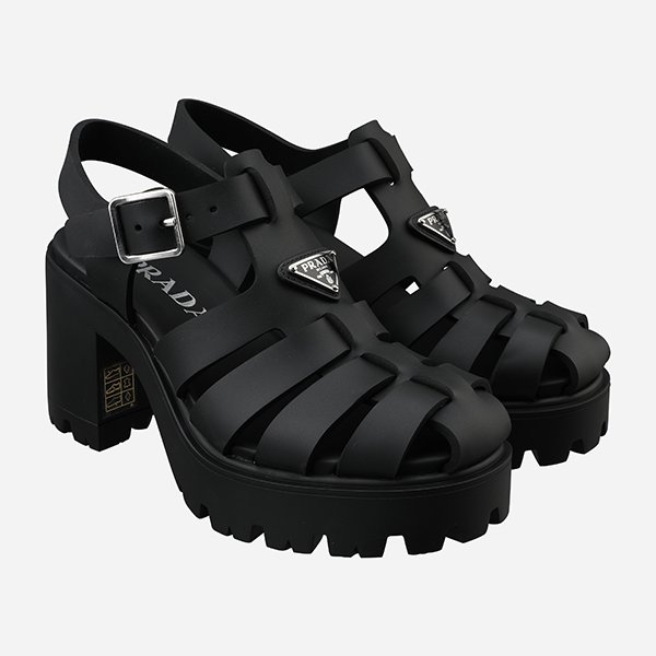 [시흥점] [프라다]6S 1X267O 3LKK F0002 러버 플랫폼 샌들 블랙