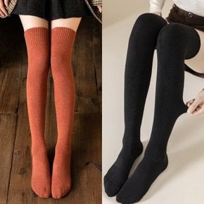 미로니 겨울 기모 오버니삭스 허벅지 롱 수면 발열  보온 극세사 롱